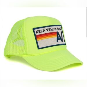 Aviator Nation Trucker Hat - Keep Venice Rad - Neon Yellow - NEW